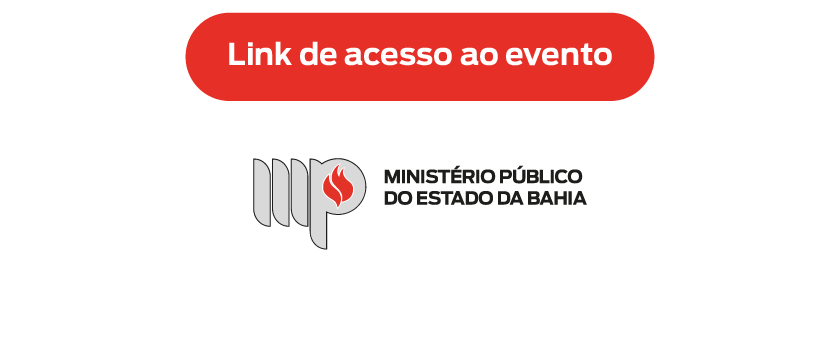 Botão "Link de acesso ao evento". Abaixo, o logotipo do Ministério Público do Estado da Bahia.